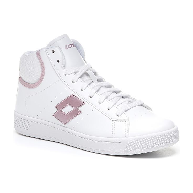 Lotto 1973 Evo Mid Metal W Lifestyle Shoes White / Pink | 3WCHMFLN