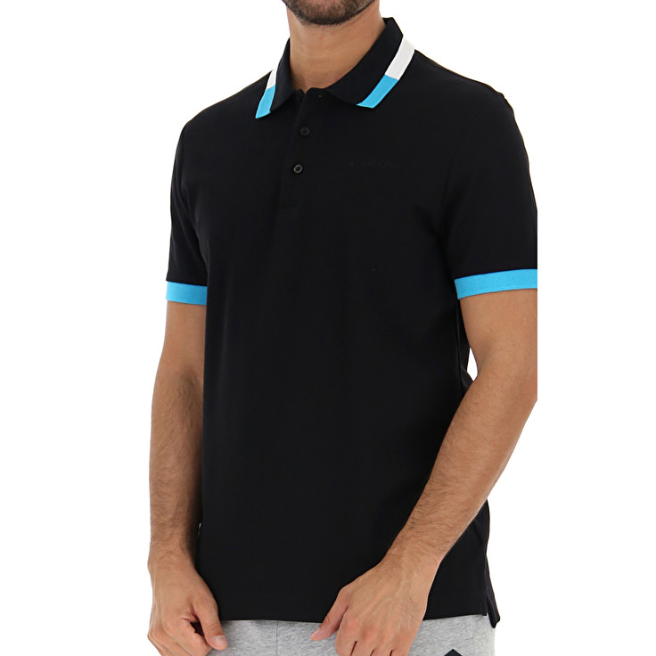 Lotto Alassio Ii Pq Polo Shirts Black | 7JIAIARO