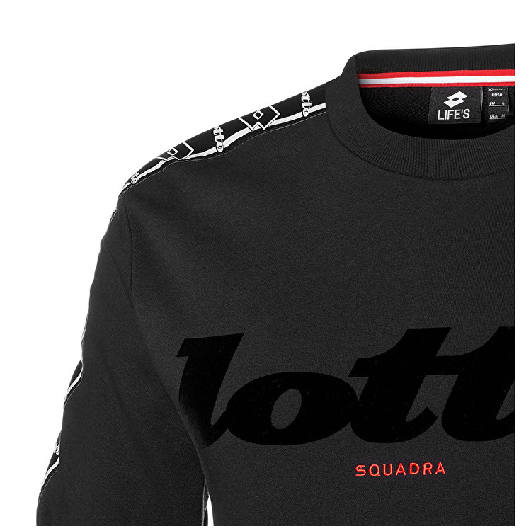 Lotto Athletica Classic Ii Sweat Rn Ft Sweatshirt Black | DDWMBNOT