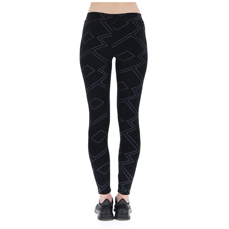 Lotto Athletica Classic W Iii Prt Js Stc Leggings Black | PMC1IFFK