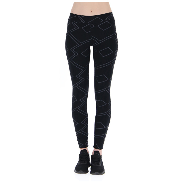 Lotto Athletica Classic W Iii Prt Js Stc Leggings Black | PMC1IFFK