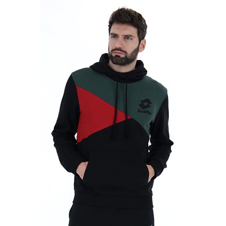 Lotto Athletica Lg Iii Sweat Hd Fl Sweatshirt Black / Green / Red | R95RVT8E