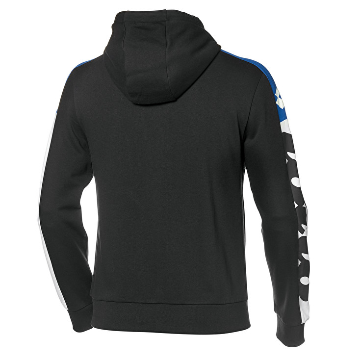 Lotto Athletica Lg Sweat Fz Hd Fl Sweatshirt Black / Blue | DKULSA9P