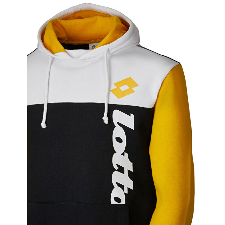 Lotto Athletica Lg Sweat Hd Fl Sweatshirt Black / White / Yellow | Q50HS7OA