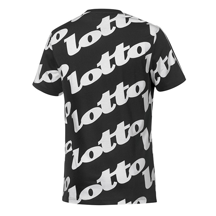 Lotto Athletica Prime T Shirts Black / White | W9INQFUK