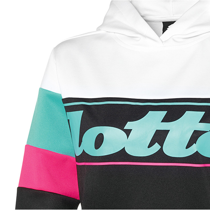 Lotto Athletica Prime W Ii Sweat Hd Prt Pl Sweatshirt White / Green / Pink / Black | F4HQPJ2B