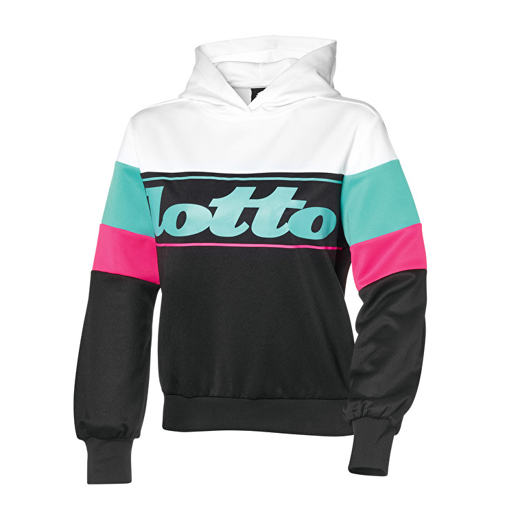 Lotto Athletica Prime W Ii Sweat Hd Prt Pl Sweatshirt White / Green / Pink / Black | F4HQPJ2B