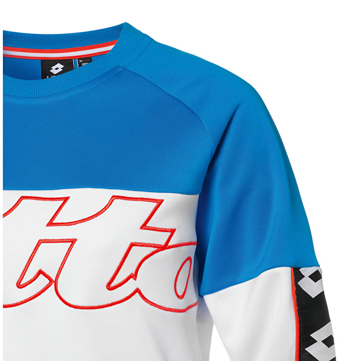 Lotto Athletica Prime W Sweat Sweatshirt White / Blue | BPGFLSXE