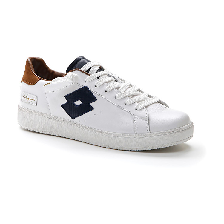 Lotto Autograph Block Sneakers White / Blue / Brown | CVZRAAZ7