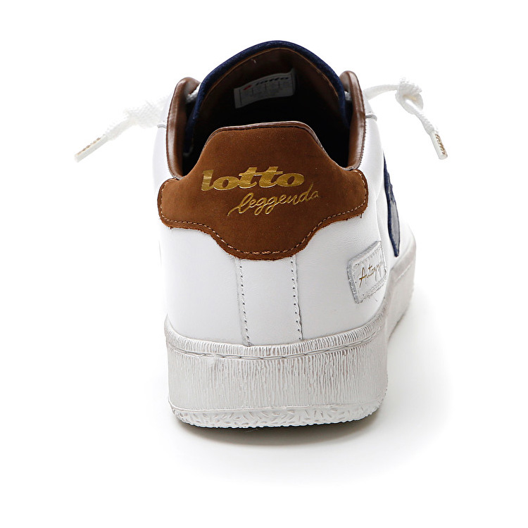 Lotto Autograph Block Sneakers White / Blue / Brown | CVZRAAZ7