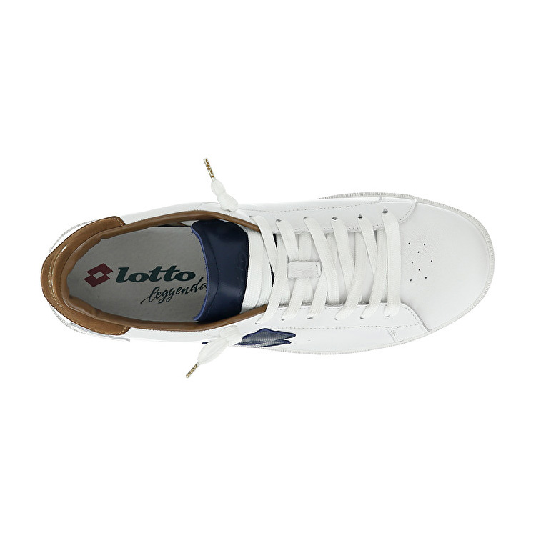 Lotto Autograph Block Sneakers White / Blue / Brown | CVZRAAZ7