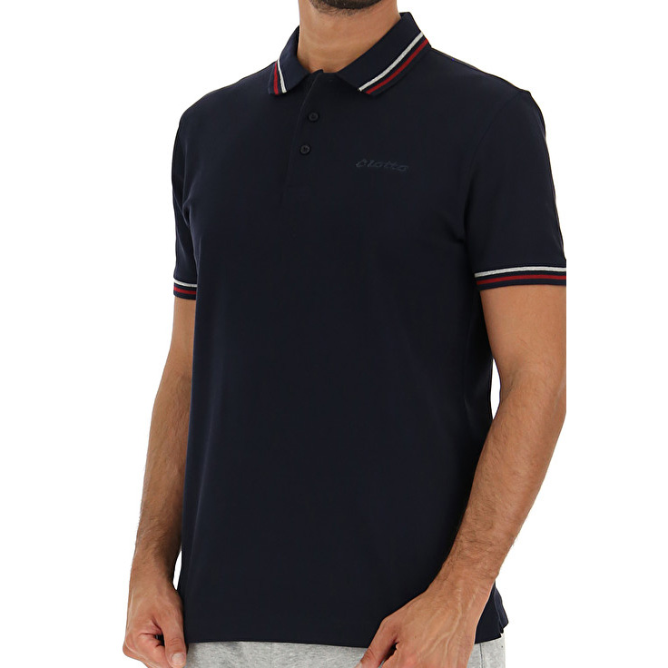 Lotto Classica Pq Polo Shirts Navy | QFL12PCJ