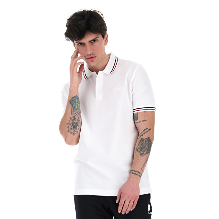 Lotto Classica Pq Polo Shirts White | XBWSJPGZ