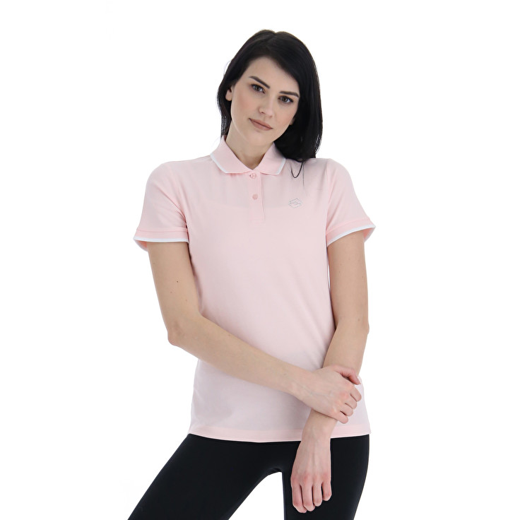 Lotto Classica W Stc Pq Polo Shirts Pink | URME4A7L