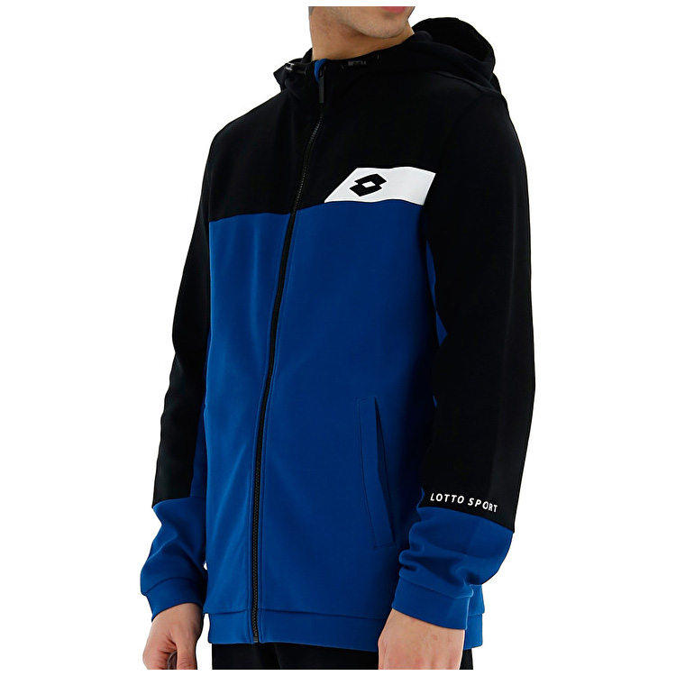 Lotto Dinamico Iii Sweat Fz Hd Co Sweatshirt Black / Blue | Y7LHZPOB