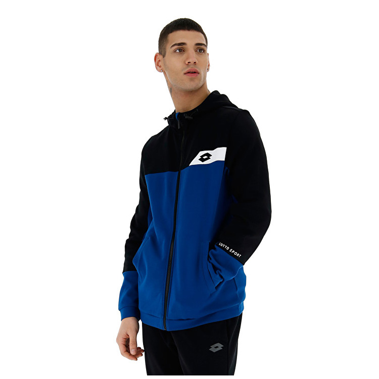 Lotto Dinamico Iii Sweat Fz Hd Co Sweatshirt Black / Blue | Y7LHZPOB