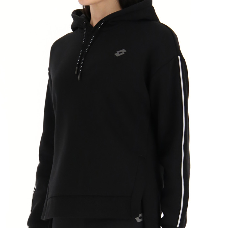 Lotto Dinamico W V Sweat Hd Fl Sweatshirt Black | ILDJOSNM