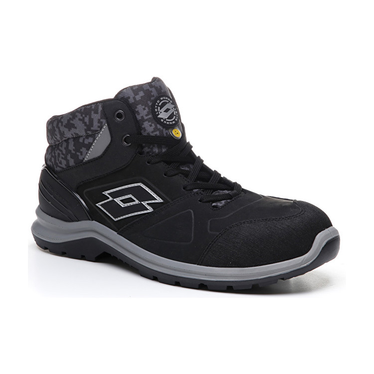 Lotto Hit 200 Mid S3 Esd Safety Shoes Black | 0JBESVGX