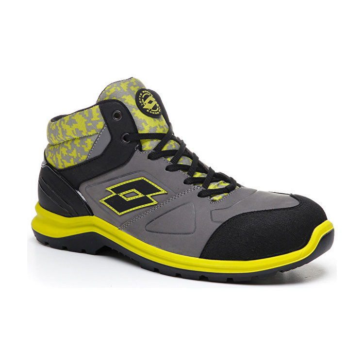 Lotto Hit 200 Mid S3 Safety Shoes Black / Grey / Green | RKKML8PH