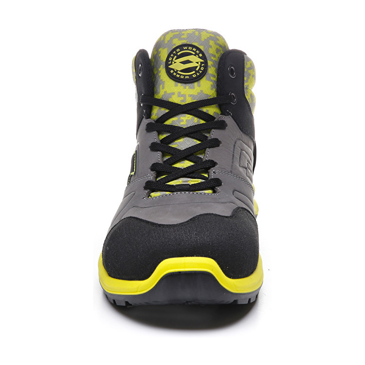 Lotto Hit 200 Mid S3 Safety Shoes Black / Grey / Green | RKKML8PH