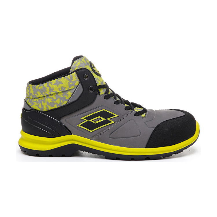 Lotto Hit 200 Mid S3 Safety Shoes Black / Grey / Green | RKKML8PH