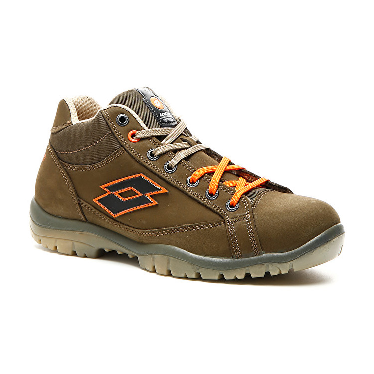 Lotto Jump Mid 900 S3 Src Safety Shoes Brown | EBPZHS9D