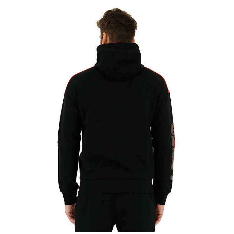 Lotto Logo Ii Sweat Fz Hd Sweatshirt Black | SWXOMZXT