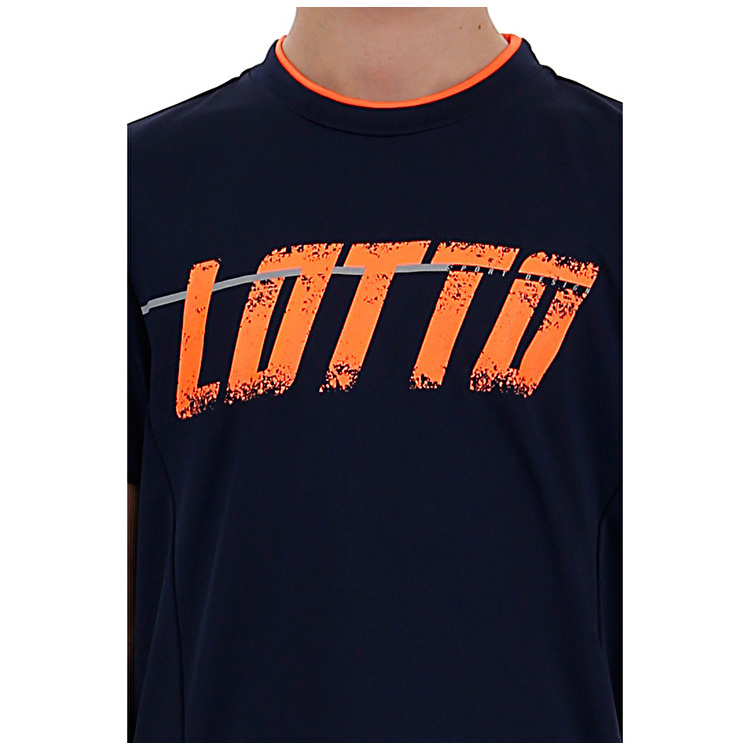 Lotto Logo T Shirts Navy / Orange | 8NJXVSWR