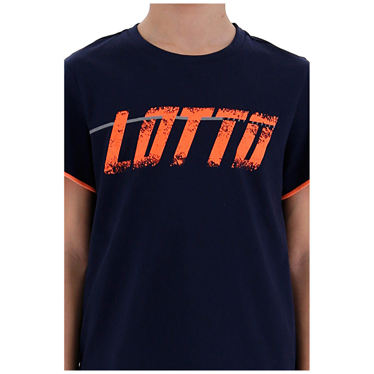 Lotto Logo T Shirts Navy / Orange | T4JQDK37