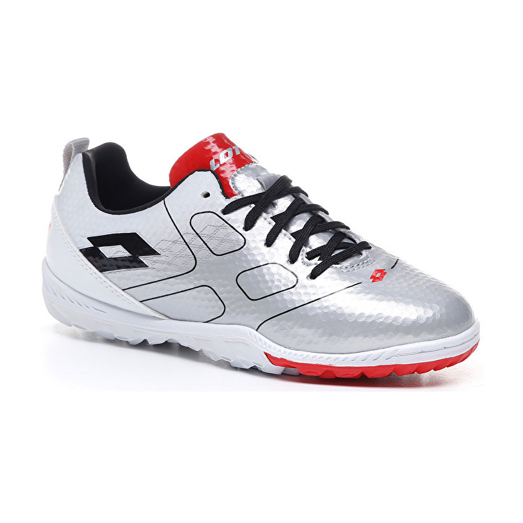 Lotto Maestro 700 Tf Jr Soccer Shoes Silver / White / Black / Red | B0F8XECD