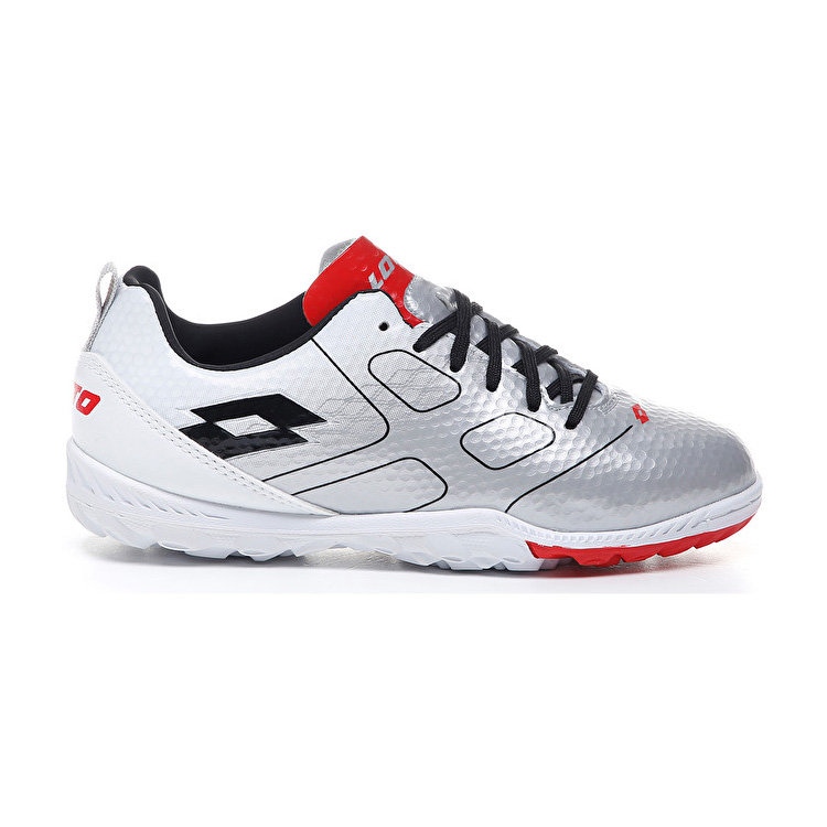 Lotto Maestro 700 Tf Jr Soccer Shoes Silver / White / Black / Red | B0F8XECD