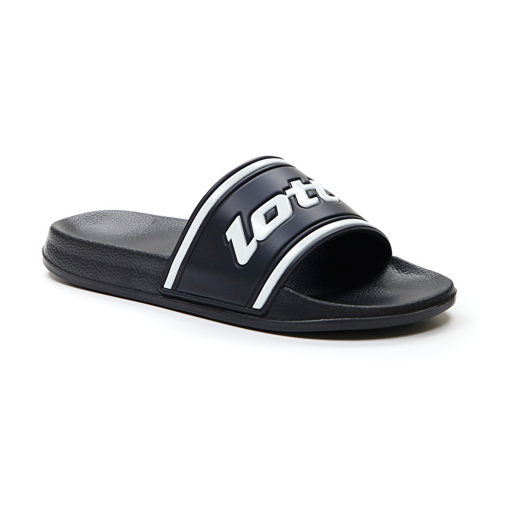 Lotto Midway Iv Slide Slippers Black / White | R4MCT8GT