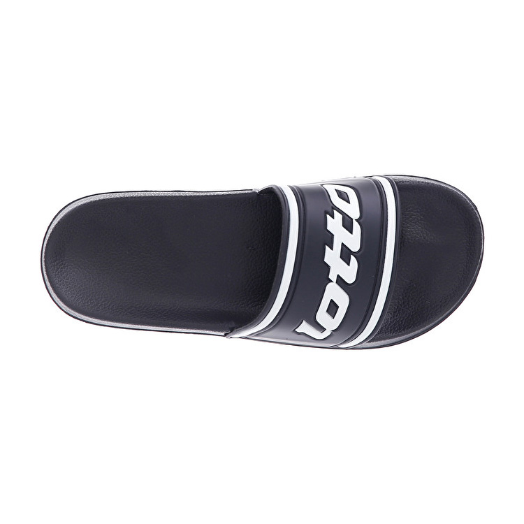 Lotto Midway Iv Slide Slippers Black / White | R4MCT8GT