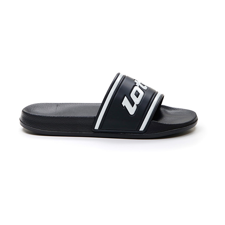 Lotto Midway Iv Slide Slippers Black / White | R4MCT8GT