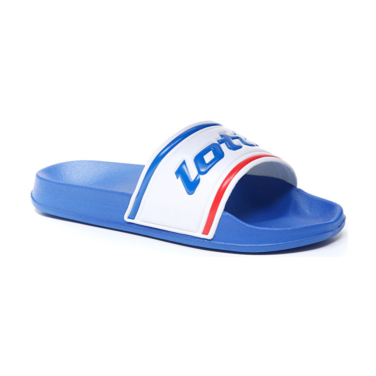 Lotto Midway Iv Slide Slippers Blue / White / Red | GRROECAV