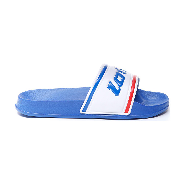 Lotto Midway Iv Slide Slippers Blue / White / Red | GRROECAV