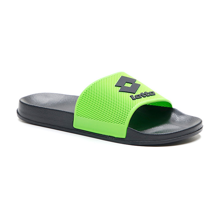 Lotto Moku Slide Slippers Black / Green | EVU3CBZ4