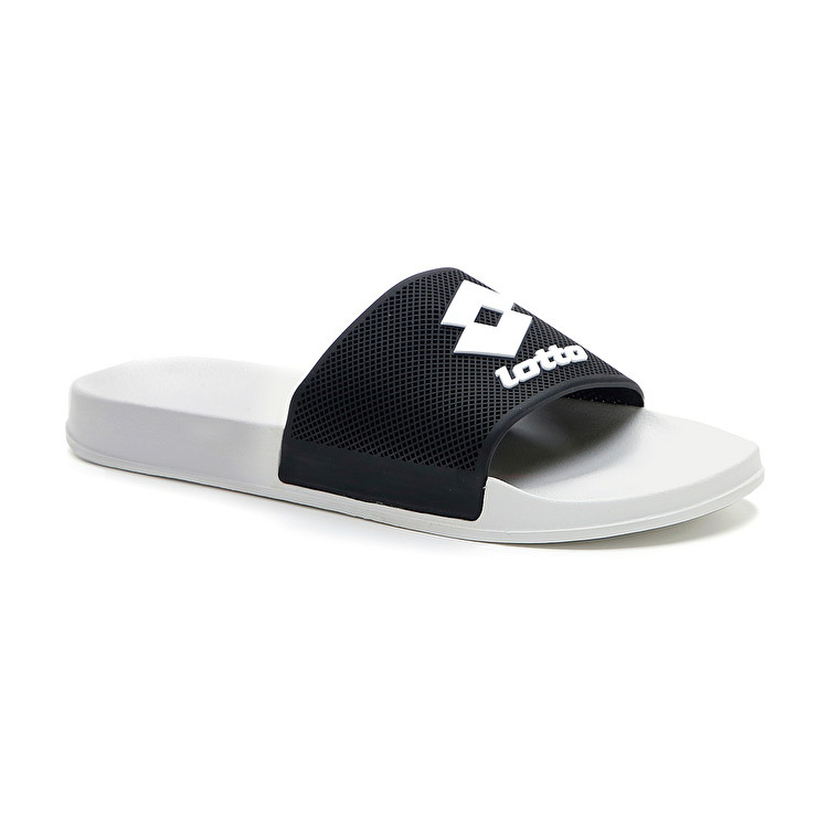 Lotto Moku Slide Slippers White / Black | ZARH3KGL