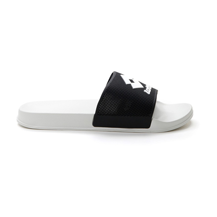 Lotto Moku Slide Slippers White / Black | ZARH3KGL