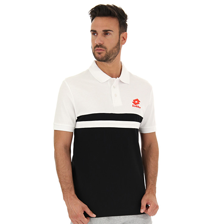 Lotto Praja Ii Pq Polo Shirts White / Black | DFYVR7SU