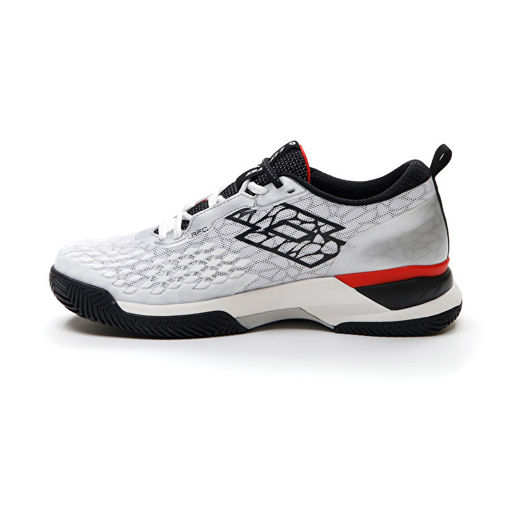 Lotto Raptor Hyperpulse 100 Cly Tennis Shoes White / Black / Red | EZDGPBLH