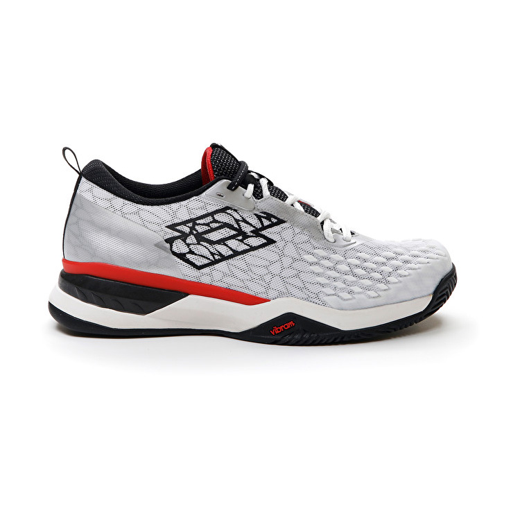 Lotto Raptor Hyperpulse 100 Cly Tennis Shoes White / Black / Red | EZDGPBLH