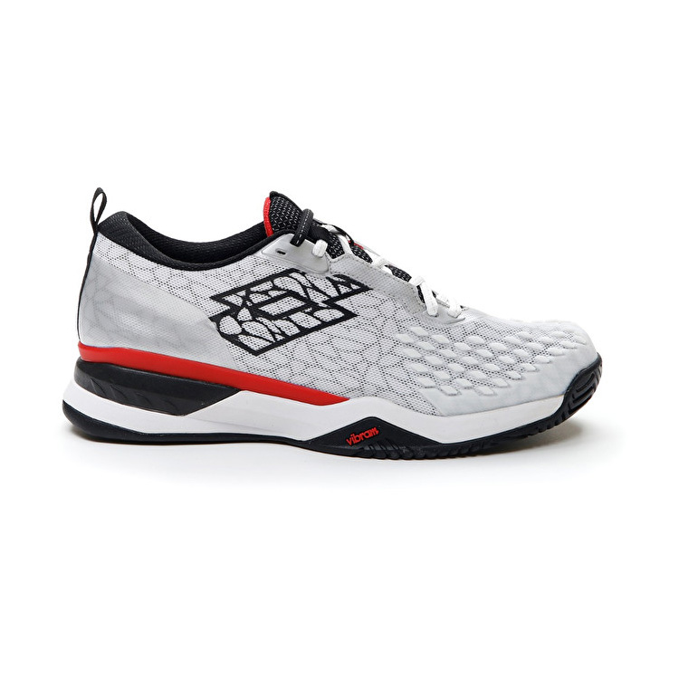 Lotto Raptor Hyperpulse 100 Spd Tennis Shoes White / Black / Red | 9EFTQXLY