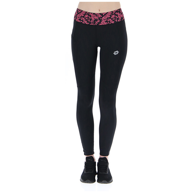 Lotto Run&fit W Pkt Prt4 Pl Leggings Black | FEILTGOY