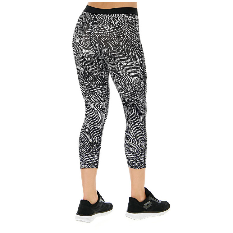 Lotto Smart Capris W Leggings Black / White | Y5DDS28O