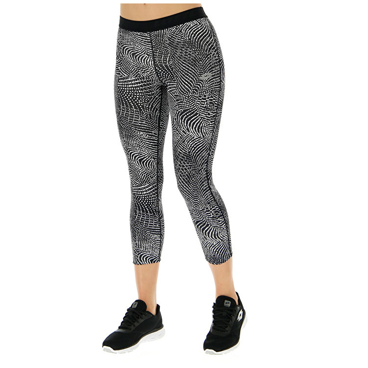 Lotto Smart Capris W Leggings Black / White | Y5DDS28O