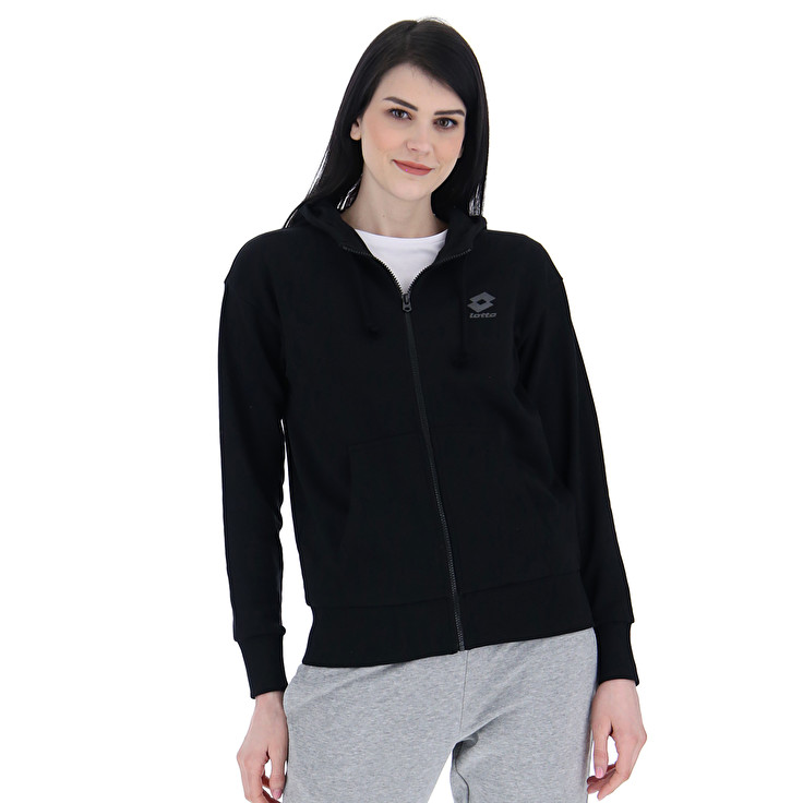 Lotto Smart W Ii Sweat Fz Hd Ft Sweatshirt Black | NO4F80BM