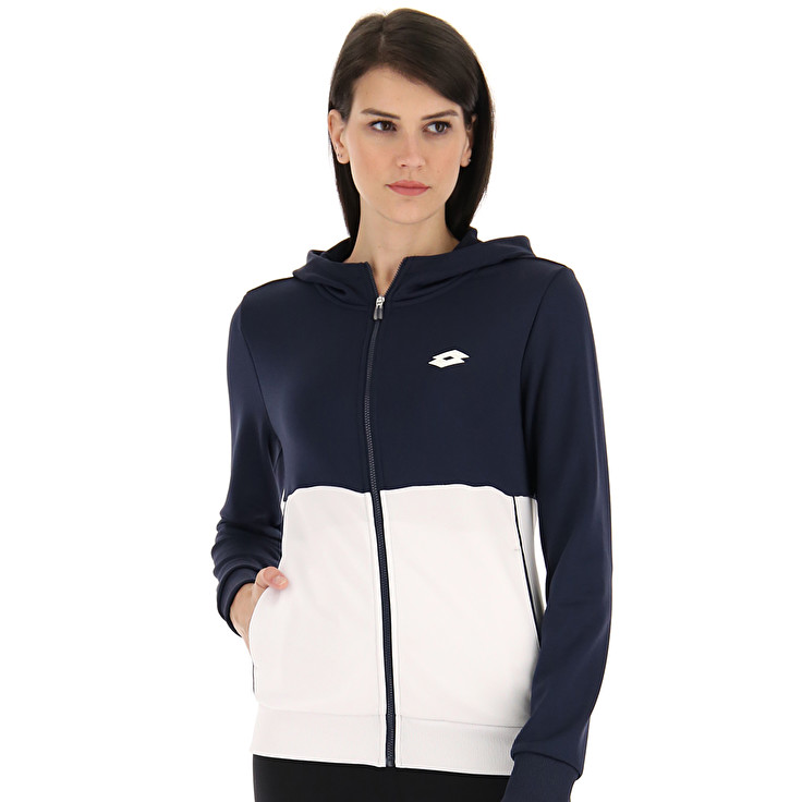 Lotto Squadra W Ii Sweat Fz Hd Pl Sweatshirt Navy / White | H5MZLJ7Y