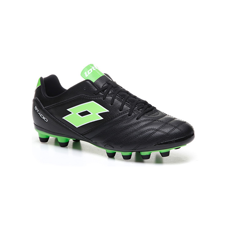 Lotto Stadio 300 Ii Fg Soccer Shoes Black / Green | I67U4WUB