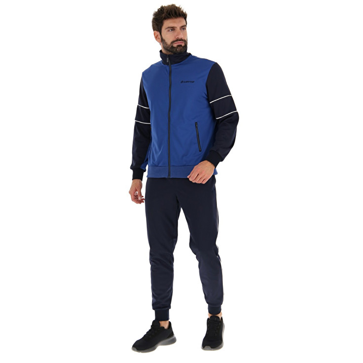 Lotto Suit Circle V Rib Pl Tracksuits Black / Blue | DLM4GFM3